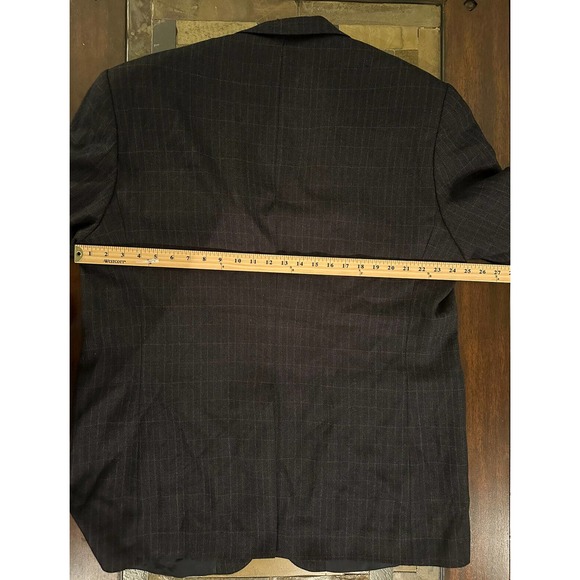 Lauren Ralph Lauren Black Navy Plaid Wool Blazer Jacket 48 L - Picture 3 of 8